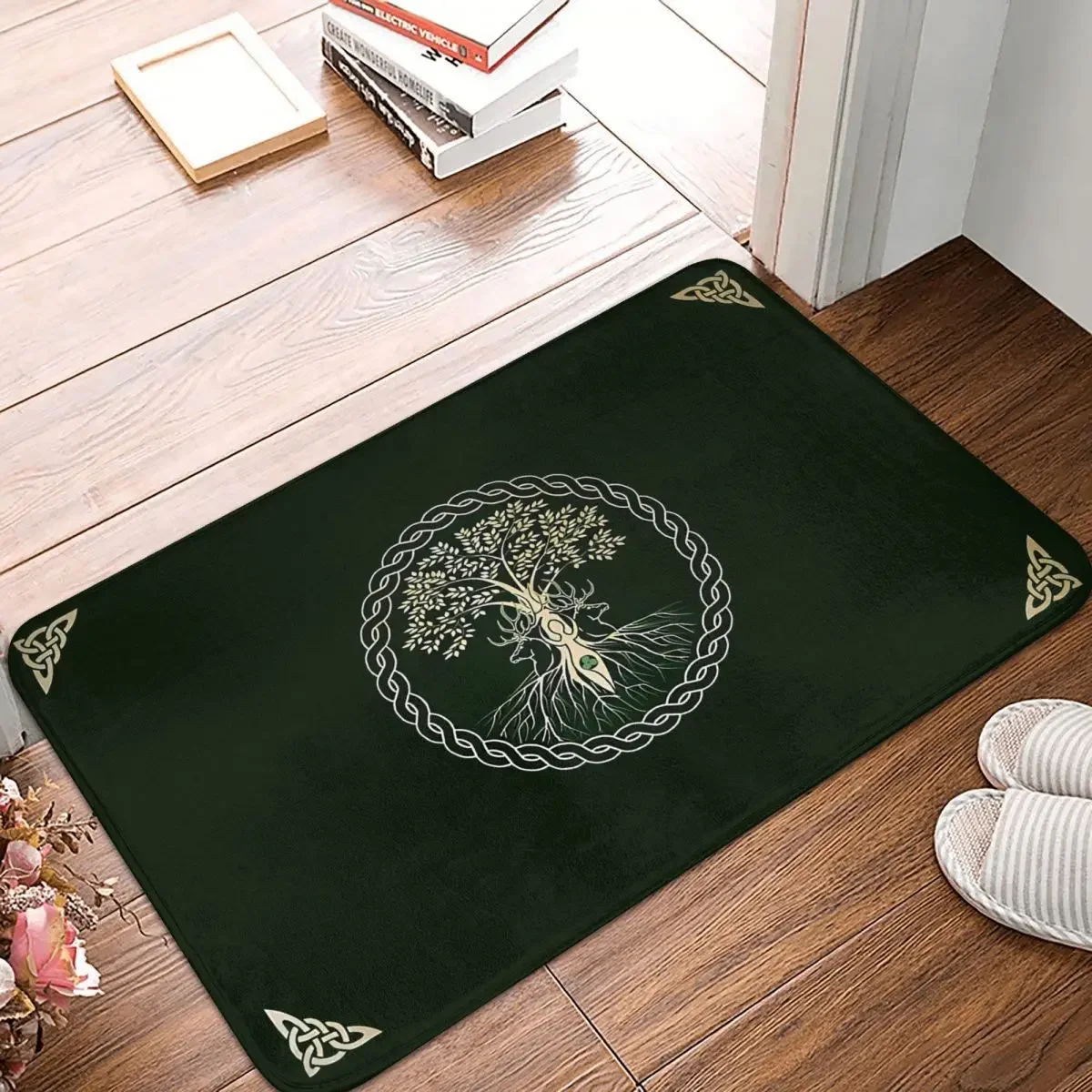 

Viking Valhalla Anti-Slip Rug Doormat Living Room Mat Tree Of Life Celtic Balcony Carpet Welcome Decorative