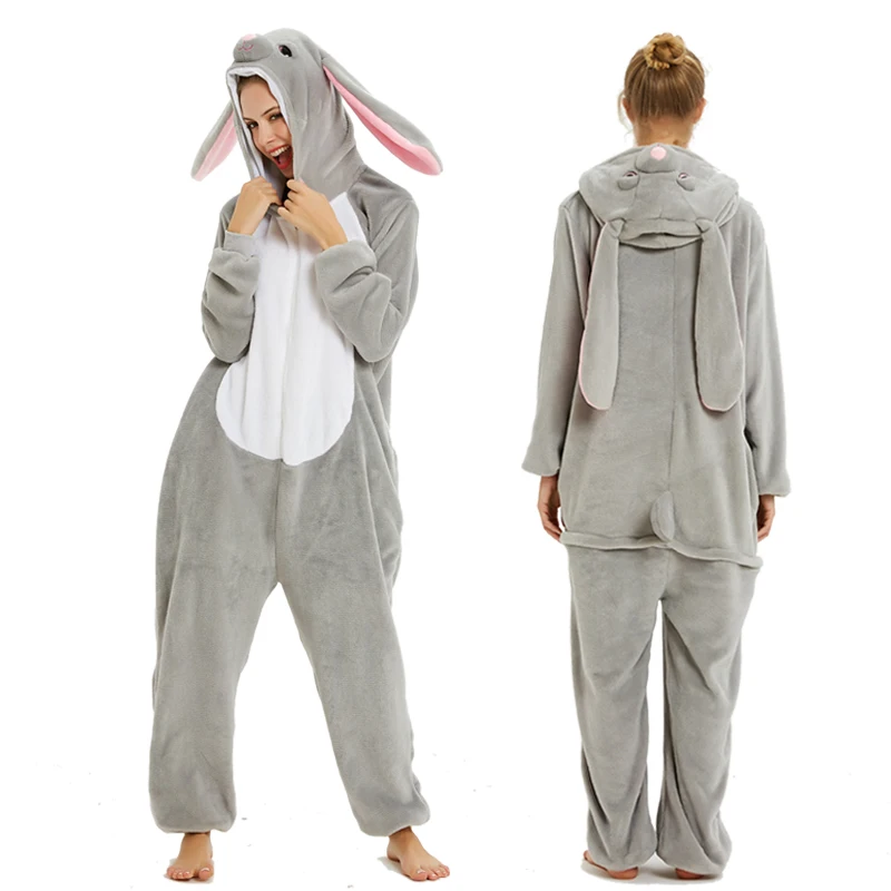 Adults Animal Unicorn Pajamas Cartoon Licorne Panda Kigurumi Women Costumes Winter Flannel Overalls Unicornio Sleepwear