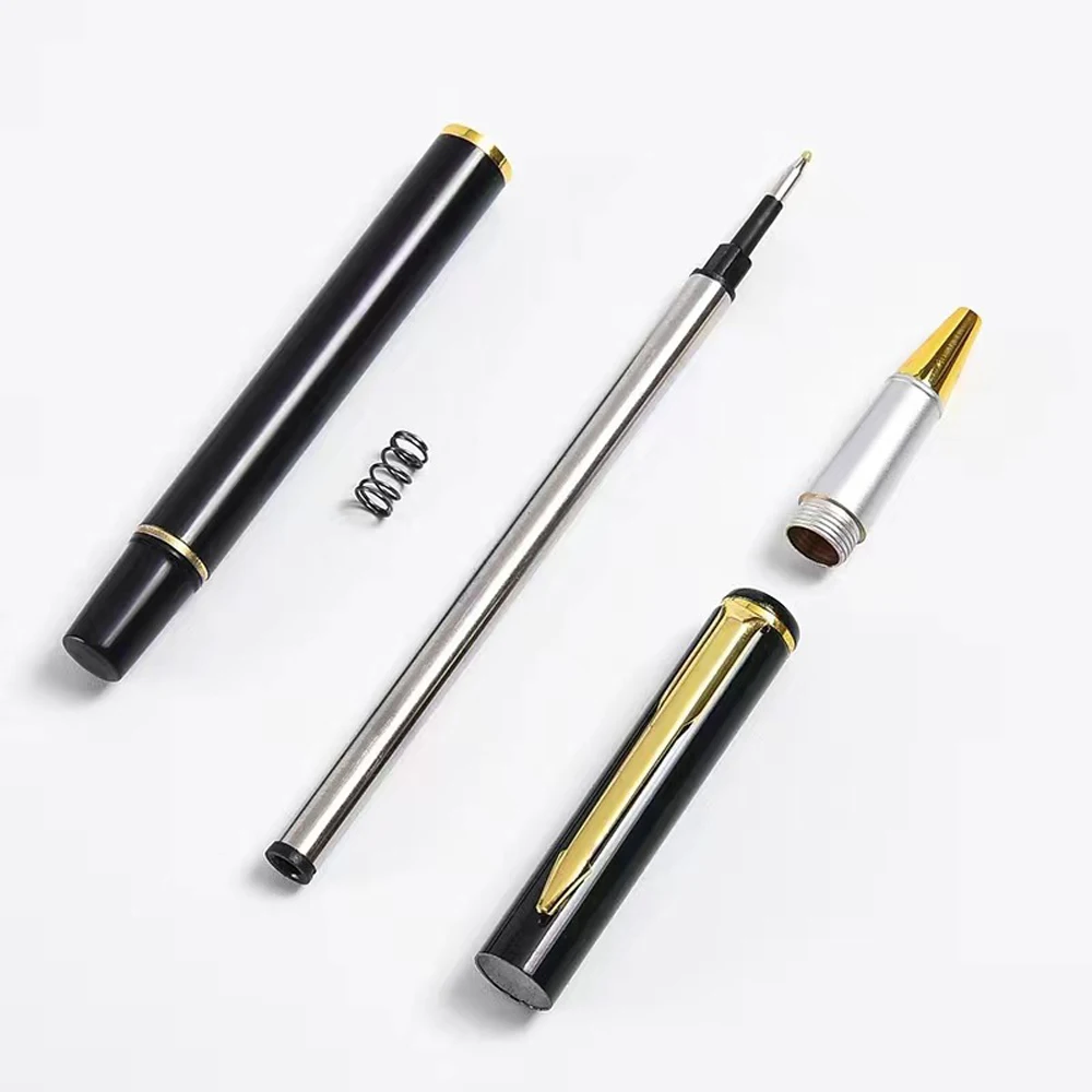 2 Pcs Luxury Business Office Sign Pen penne a sfera in metallo cavo studente che scrive forniture di cancelleria per penna a sfera per la scuola - immagine 5