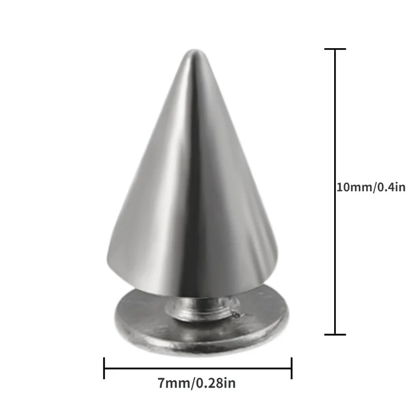 Cone Studs and Spikes 100Pcs DIY Craft Garment Rivets for Clothes Bag Shoes Leather