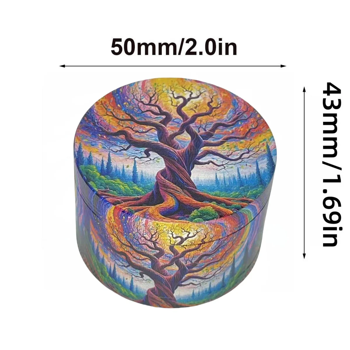 Herb Grinder 2inch Boho Tree Herb Grinder 4-Layers Metal Pepper Mortar Spice Mill Tobacco Grass Raw Grinder Smoking Accessories Kitchen Tool