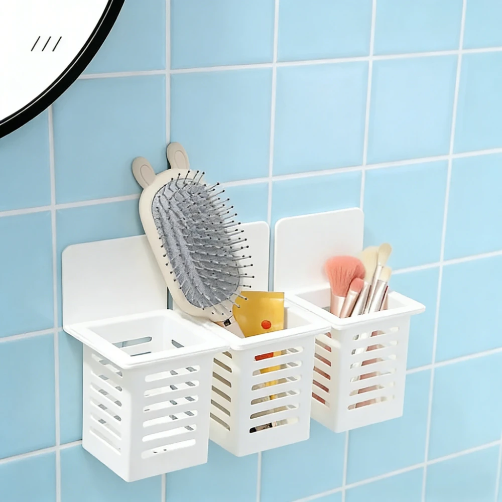 Wall Mounted Toothbrush Holder Set for Bathroom Spoons and Forks Holder for Kitchen Space Saving Toothbrush Storage