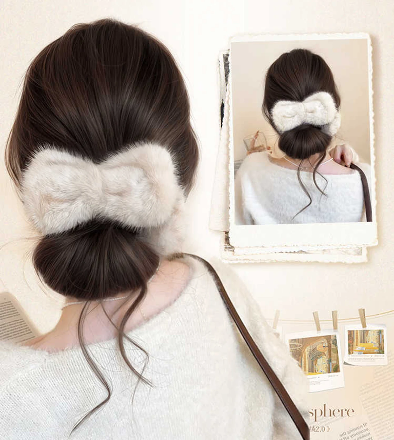 Synthetic Hair Claw Clip for Women Winter Back Chignon