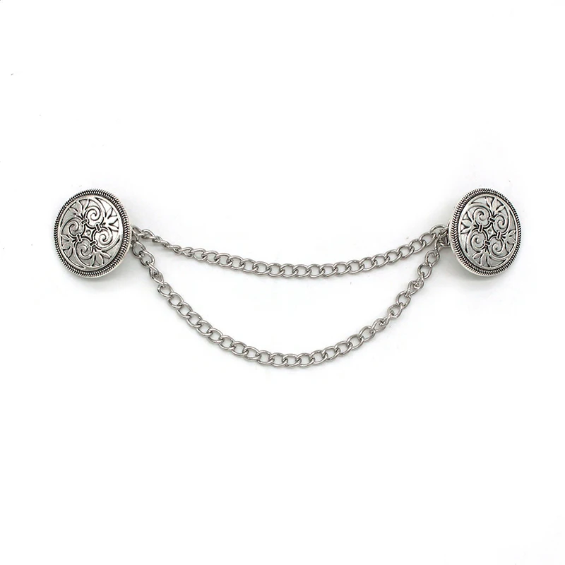 Women Vintage Chain Cardigan Clip Lady Retro Buckles Cloak Shawl Shirt Scarf Brooch Pin Jewelry clothing decor