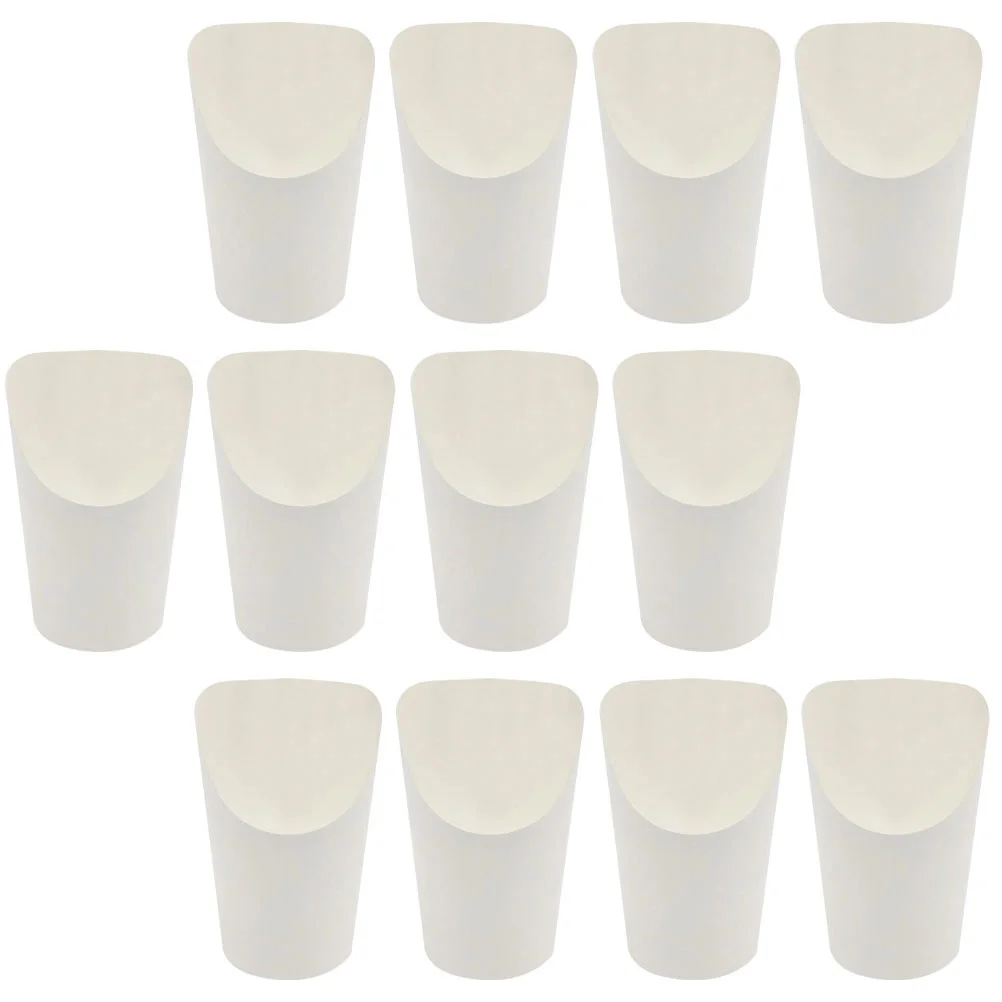 50 Pcs Chip Cup Kraft Paper Oblique Fries French Portable Mug Takeaway Cups Bowl