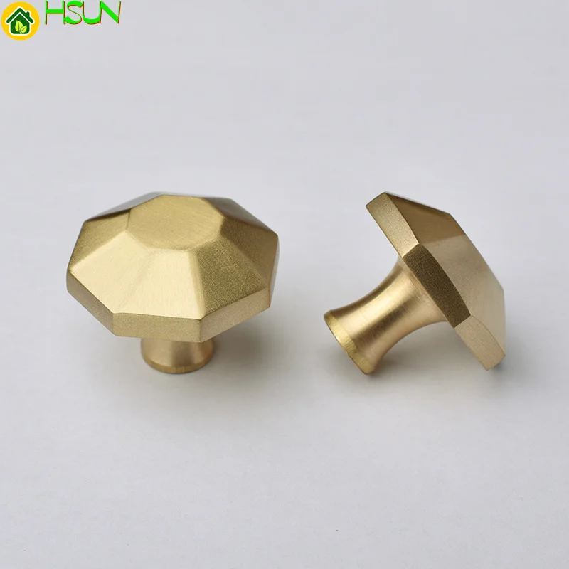 

1 PC Gold Brass Knob Dresser Knobs Pulls Drawer Pull Handles Kitchen Cabinet Pulls Door single hole Handle