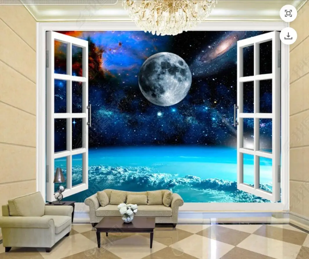

Custom mural 3d wallpaper The scenery outside the window and the oute home decoration photo wallpaper for walls 3 d living room