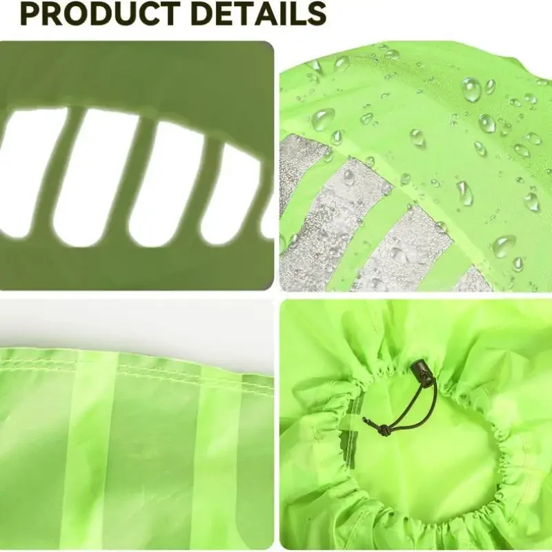 Waterproof Bicycle Helmet Rain Cover High Visibility Reflective Safety