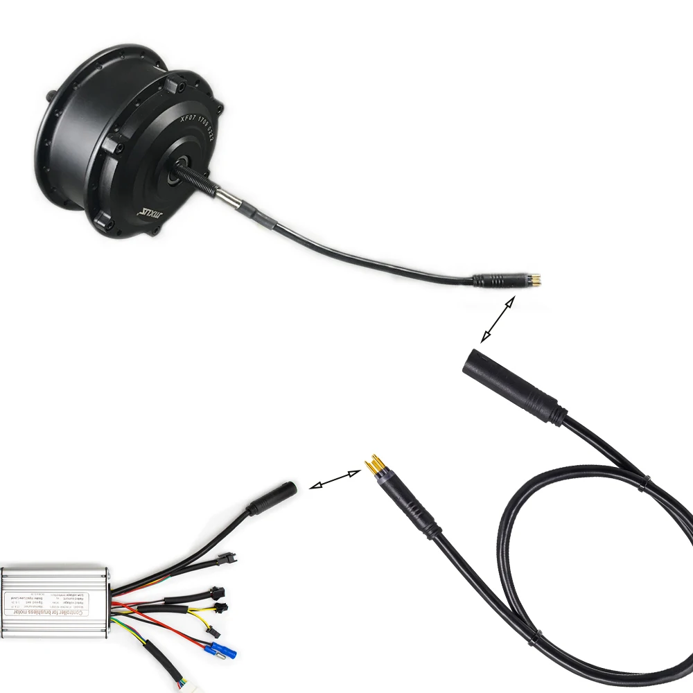Electric Bike Parts 9Pin EBike Motor Extension Cable Connector Female To Male Electric Bike Motor Cables For E-bike Accessory