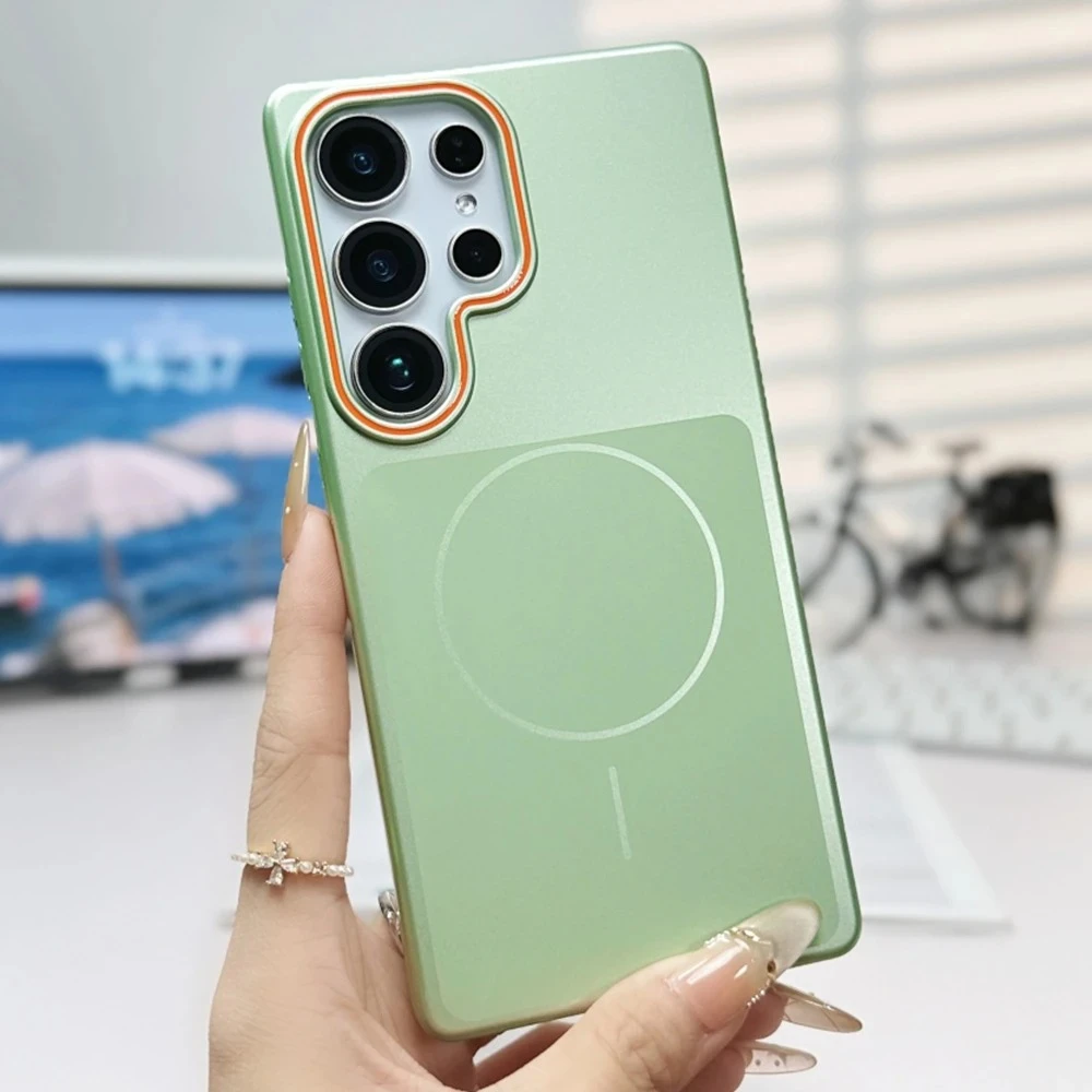 Ultra Luxury Thin Matte Magnetic Phone Case - Wireless Charge Anti-Slip Hard Cover