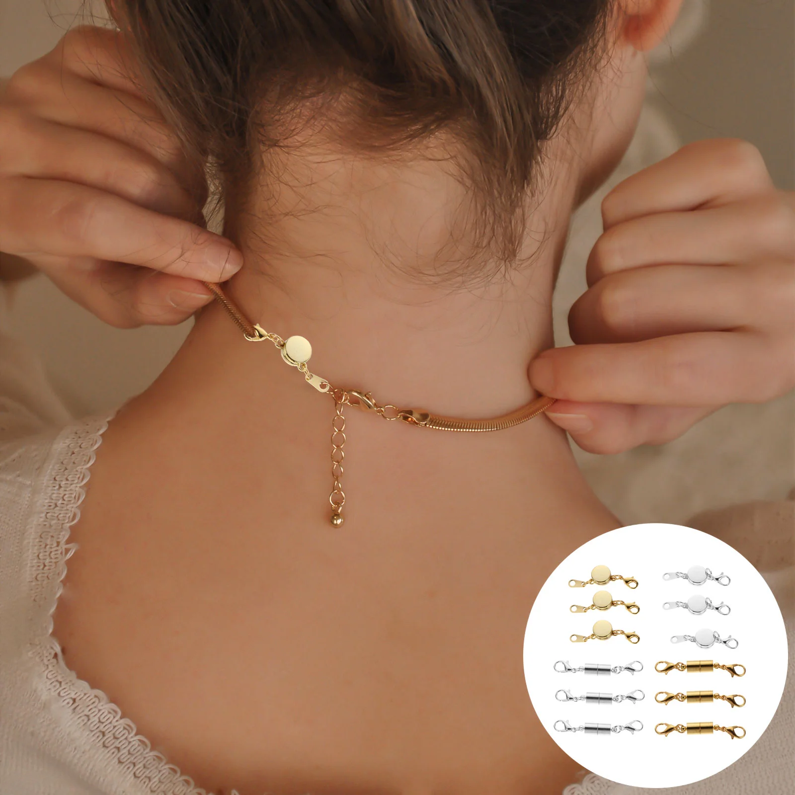 

12pcs Alloy Jewelry Clasps Fashion Magnetic Jewelry Clasps Bracelet Extender