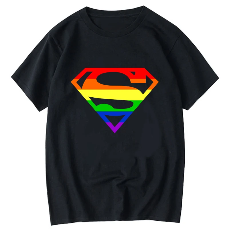 

Super Queer Tops T Shirt Men Rainbow Gay Lesbian Pride LGBTQ LGBT Cool TShirts women camiseta футболка tops tee summer t-shirt