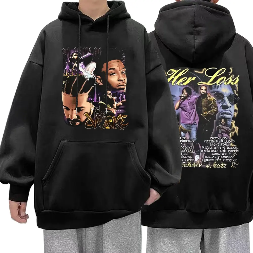 

Hip Hop Rapper Drake Boys Her Loss Music Album Graphic Hoodie Men Streetwear Unisex Fashion Oversized Loose Hoody Gothic Clothes