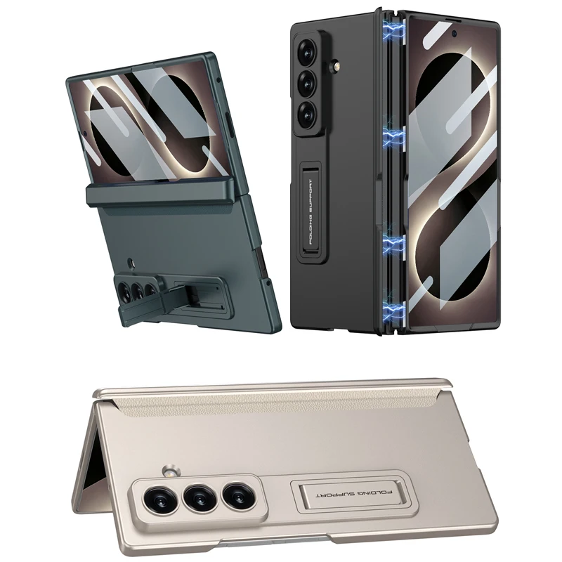 Magnetic PC All-Inclusive Hinge Protection Folding Case with Tempered Glass