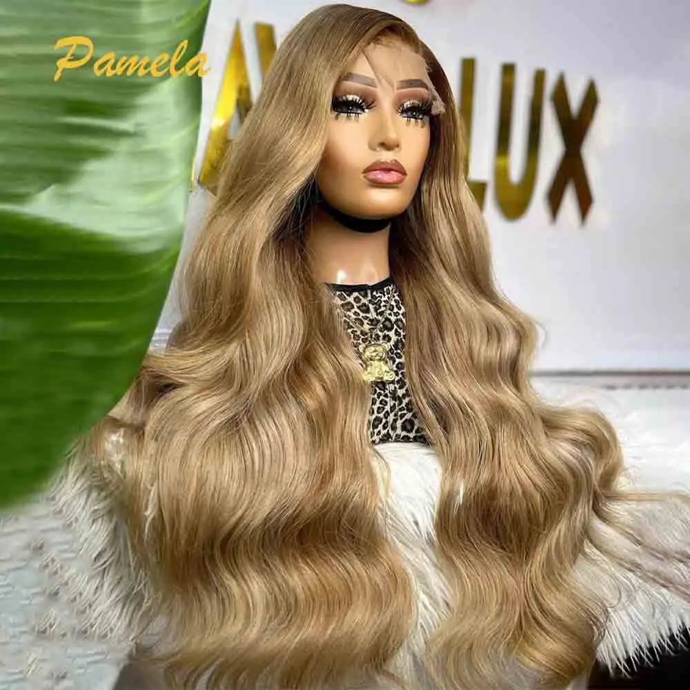 Highlight 250% High Density Wear and Go Glueless Wig Brown 13x4 Body Wave HD Transparent Lace Frontal Human Hair Wigs For Women