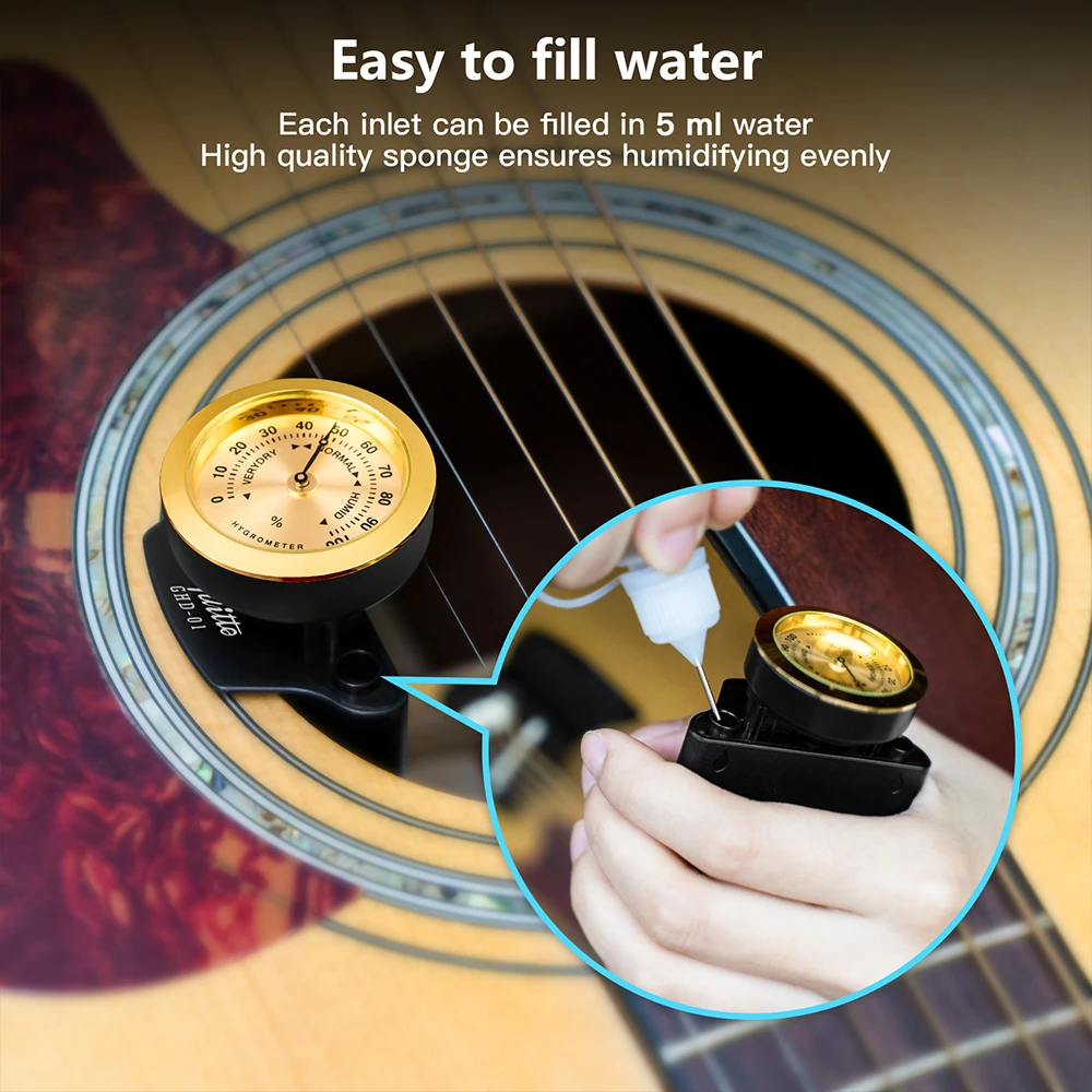 Guitto Series GHD-01 Acoustic Guitar Humidifier Hygrometer 2 in 1 Humidity Care