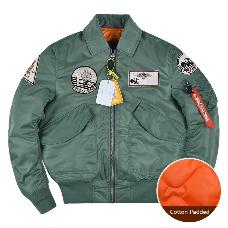 New Alpha Martin Fashion Ma1 Flight Pilot Jacket Uomo Giacca Tattica Militare F14 Tomcat Squadron Cappotto Da Baseball Invernale Da Uomo