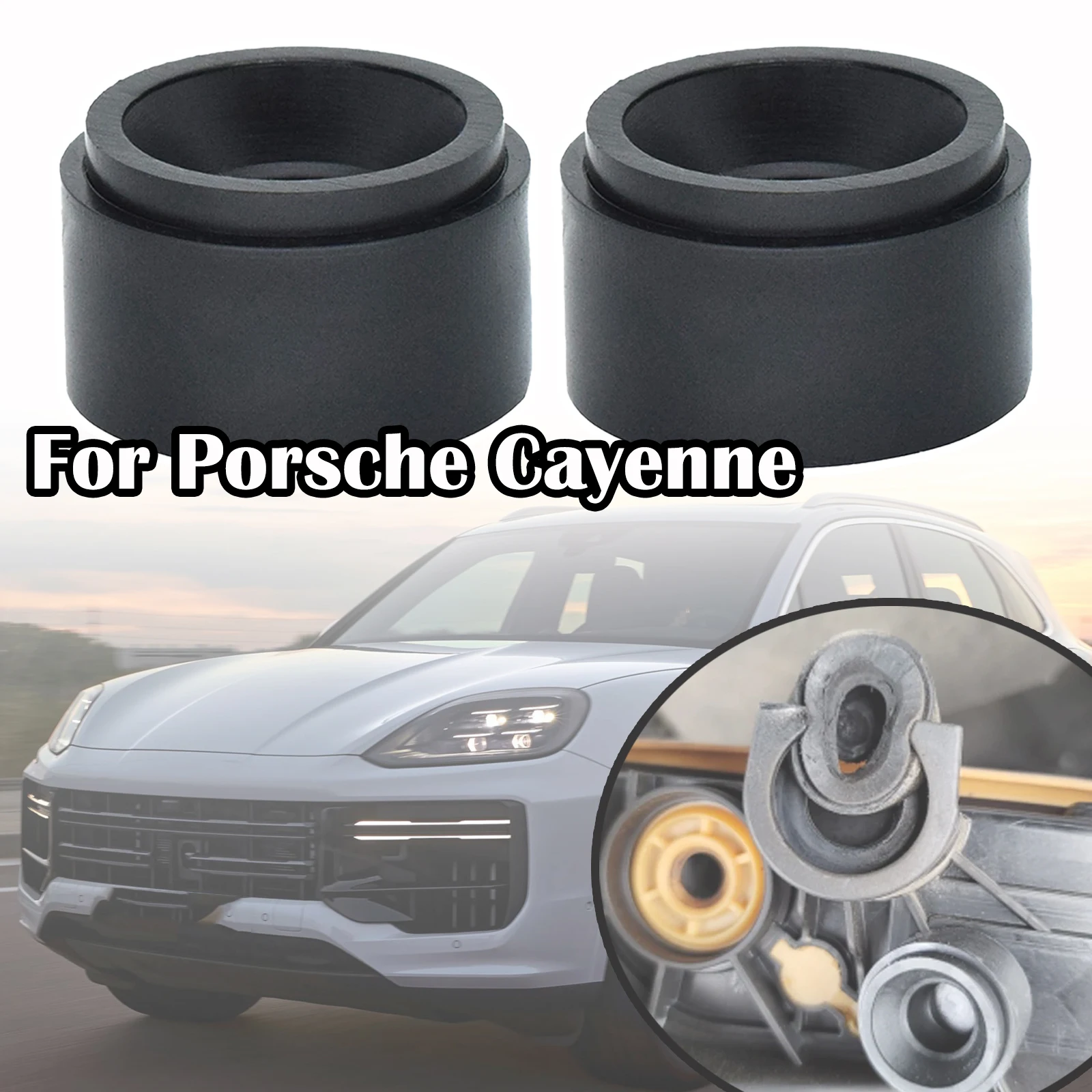 2X Boccola Di Montaggio In Gomma Del Motore Protettiva Sotto La Piastra Di Protezione Clip Passacavo Di Supporto Bungs Nero Per Porsche Cayenne Macan 