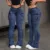 Women's High Waisted Elastic Casual Leg Stack Jeans Sexy Hip Lifting Street Style Multi Pocket Workwear Jeans