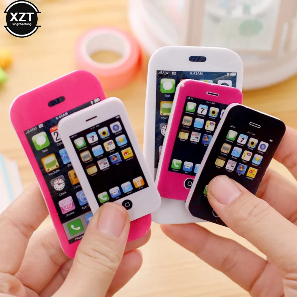 

New 1pcs iPhone Modeling Students Pen Shape Eraser Rubber Stationery Kid Gift Toy School Supplies Office Series Wholesale