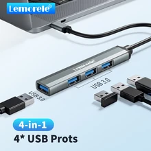 Lemosele-4 인 1 USB 2.0/3.0 허브 c형 고속 전송 어댑터, OTG 기능, 노트북 윈도우 지원