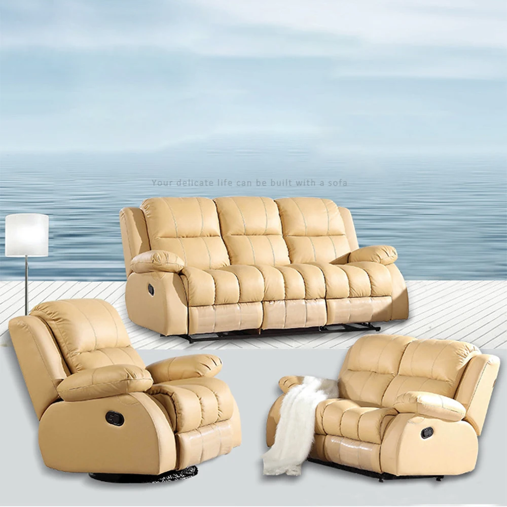 MINGDIBAO Manual / Electric Recliner Sofa Genuine Leather Couch for Livingroom Theater Seat Cinema Recliner Multifunctional Sofa MINGDIBAO Manual / Electric Recliner Sofa Genuine Leather Couch for Livingroom Theater Seat Cinema Recliner Multifunctional Sofa