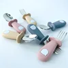 Baby Cartoon Tableware Set Children Utensil Stainless Steel Toddler Dinnerware Cutlery Cartoon Infant Food Feeding Spoon Fork 1
