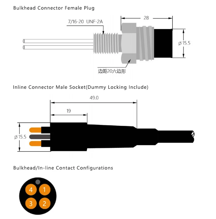 

Rovmaker MCBH 4F MCIL 4M Underwater Electrical Wet-mate Connectors of Ip 68 Waterproof Marine Wire BNC Connector