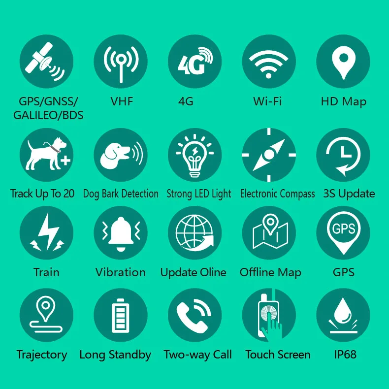 핫 세일 방수 사냥용 GPS 개 추적기 비퍼 목걸이 하운드 추적 시스템