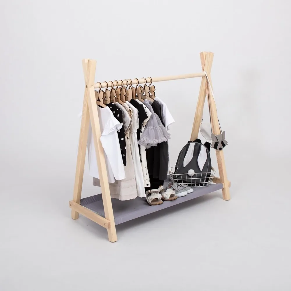 

Children wardrobe, Teepee Style Clothing Rack with Storage, Shop display rack
