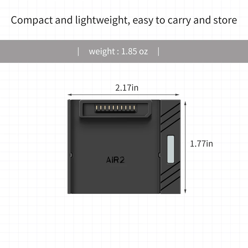 Vue de face du chargeur USB pour DJI Air 2/Air 2S avec batterie drone rechargeable rapide