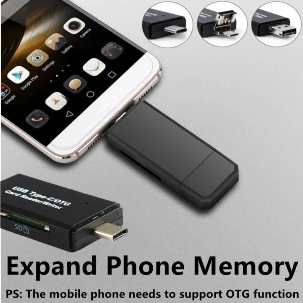 Nspr 5-in-1 Memory Card Reader,multifunctional SD Card Reader For IPhone/iPad, USB C And USB A Device, OTG Adapter For SD/Micro SD/SDHC/SDXC, White