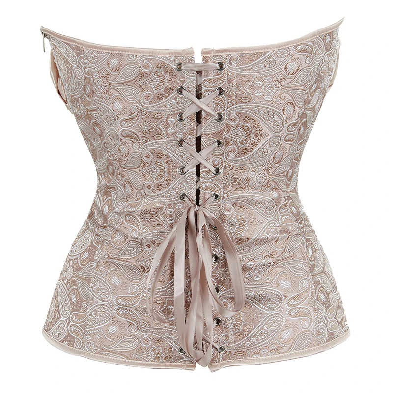 Women Overbust Corset Gothic Red Apricot Steampunk Waist Trainer Bustier Cincher Top Underwear Corselet