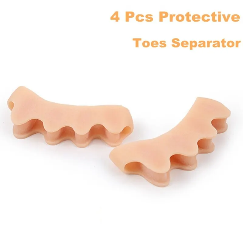 Toe Protector 4 Pcs Silicone Bunion Corrector Soft Gel Straightener Spacers Stretchers Care Tool Separator toe separators,toe corrector,toe spreader,finger toe separator,toe protectors
