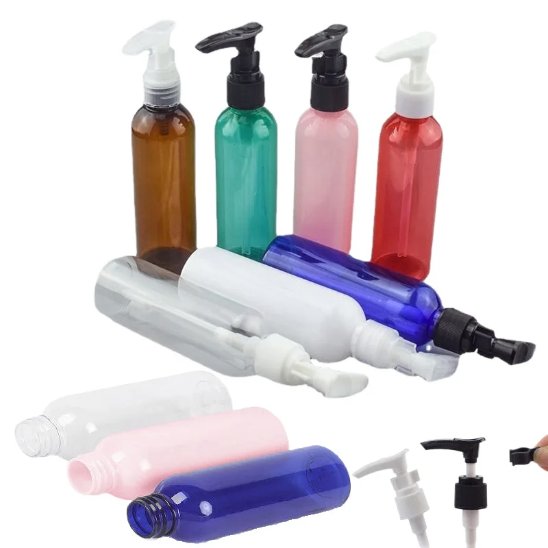 

5Pcs Empty 30/50/100/150ml Plastic PET Pump Dispenser Transparent Bottles Refillable Containers For Lotion Massage Oils Shampoo