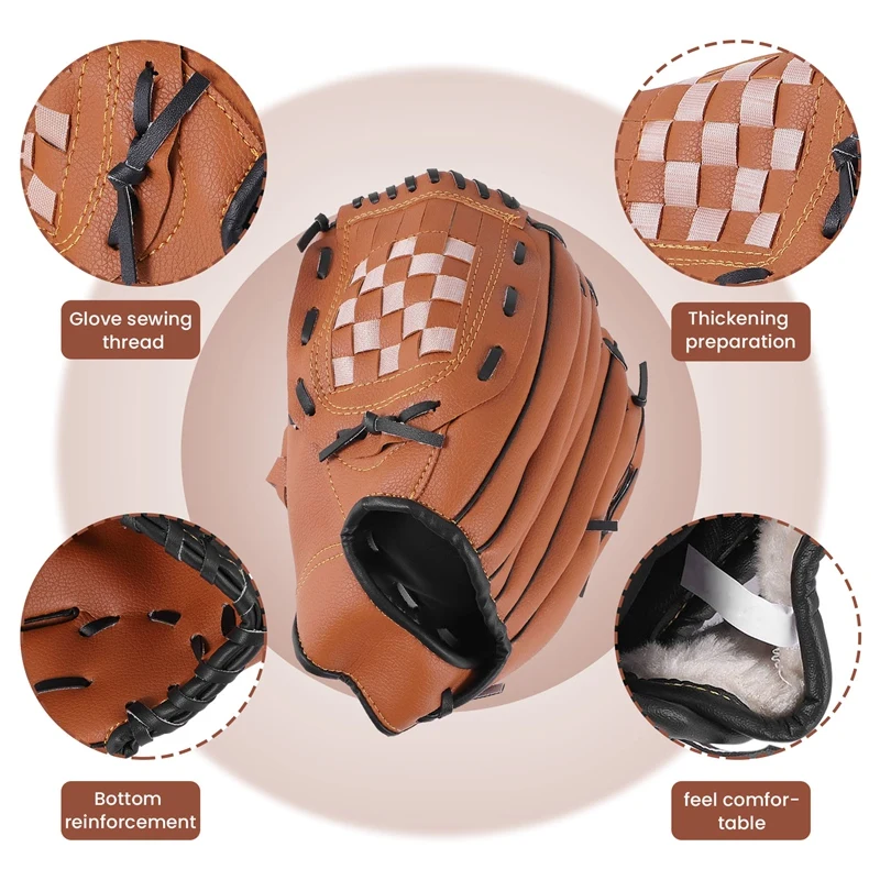 Baseball Glove Sports 2 Colors Softball Right Hand For Adult Train
