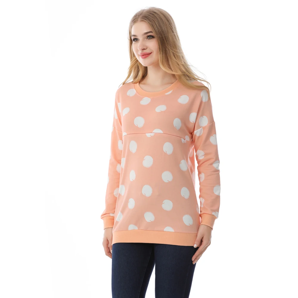 Autumn Winter Maternity Sweater Tops Long Sleeve Hoodies Breastfeeding Tops For Pregnant Women Maternity T-Shirt 6