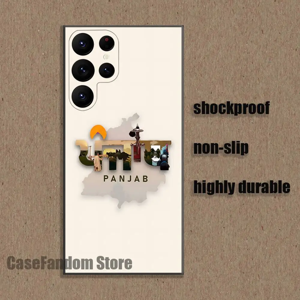 Elegant Black Punjab Map Phone Case - Artistic Design Cover