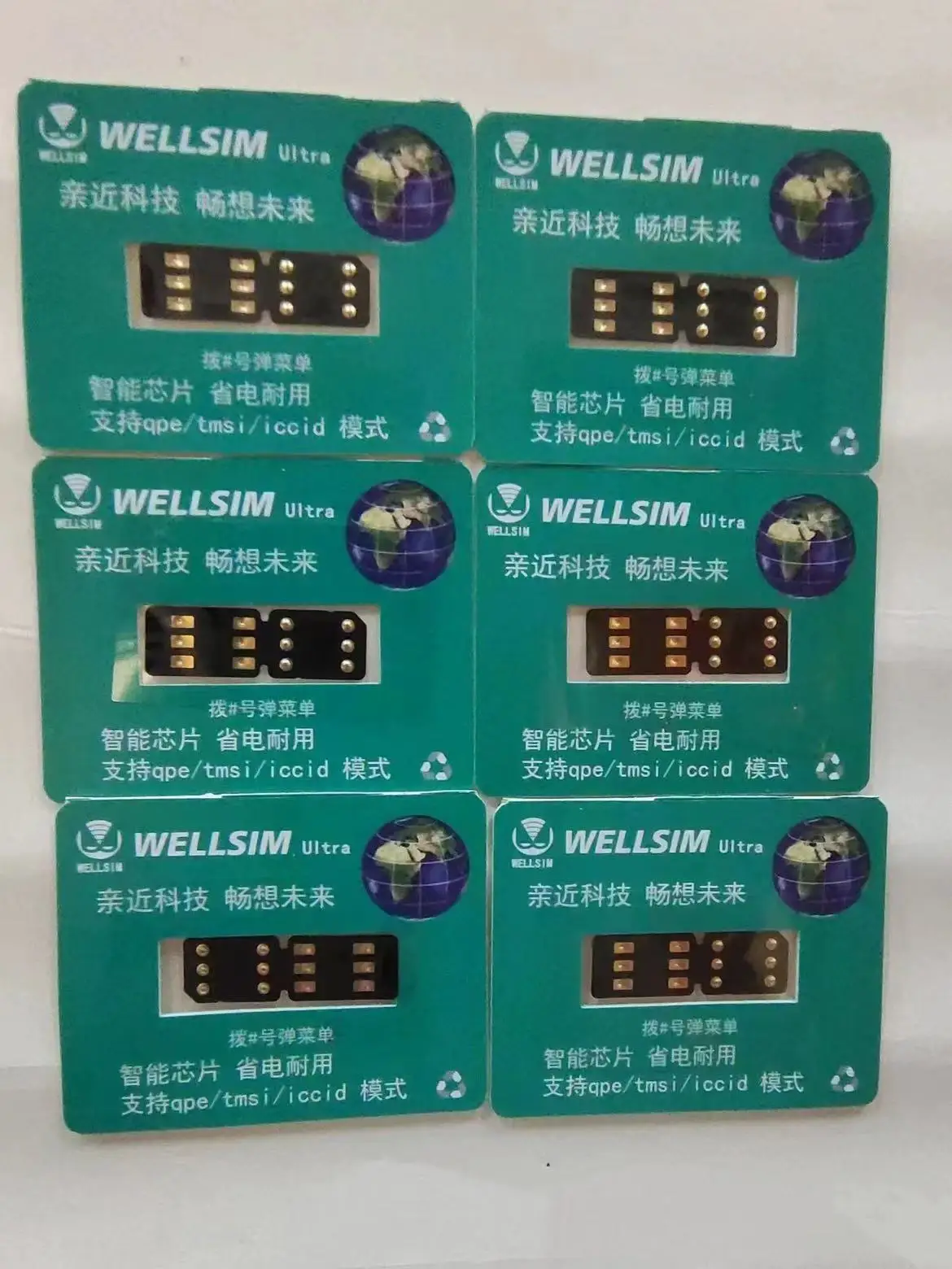 Nuevas pegatinas de tarjetas Wellsim Ultra con modos QPE /TMSI / ICCID para IP6 a 16 adaptadores de tarjetas Sim intelig