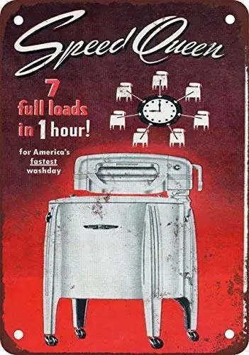 Aluminum Nostalgic Shop Art Sign Art Decor Sign 8X12,1949 Speed Queen Washing Machine,Tin Wall Sign Retro Iron Painting Vintage