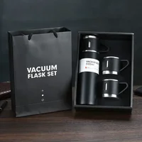 Insulated Thermos with Three Lids - 24 Hour Hot/Cold Retention, Stainless Steel Gift Packaging 2