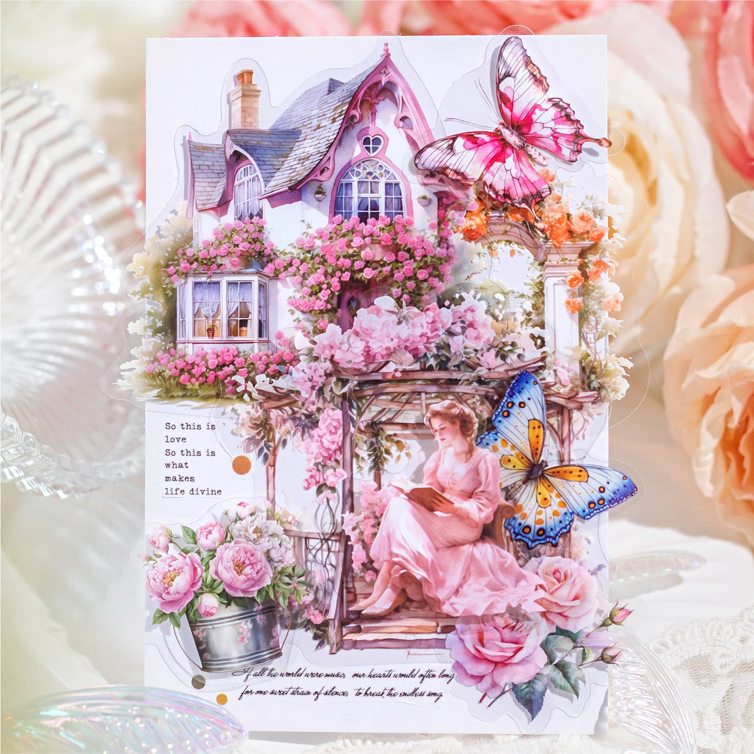 30pcs/pack Garden Scenery Stickers Kit Transparent PET Scrapbooking Materials DIY Junk Journal Aesthetics Sticker Stationary scrapbooking material scrapbook materials scrapbooking stickers