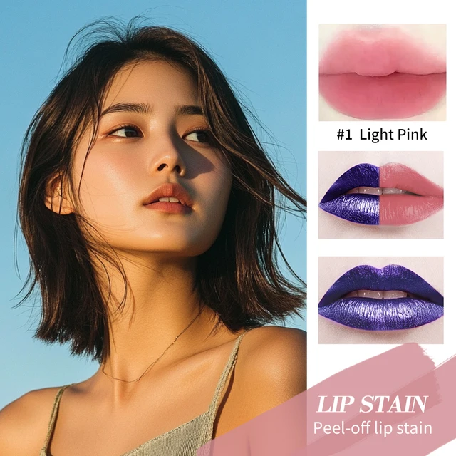 Lip Gloss Peel And Stick Set Long-lasting Waterproof Non-stick Cup Pink Lip Gloss Transfer Resistant Natural Lip Gloss For Women 4