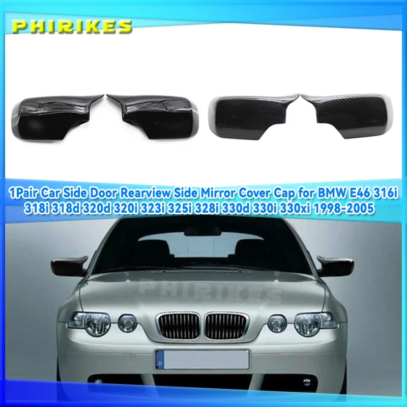 

1 пара крышек для бокового зеркала заднего вида для BMW E46 316i 318i 318d 320d 320i 323i 325i 328i 330d 330i 330xi 1998-2005
