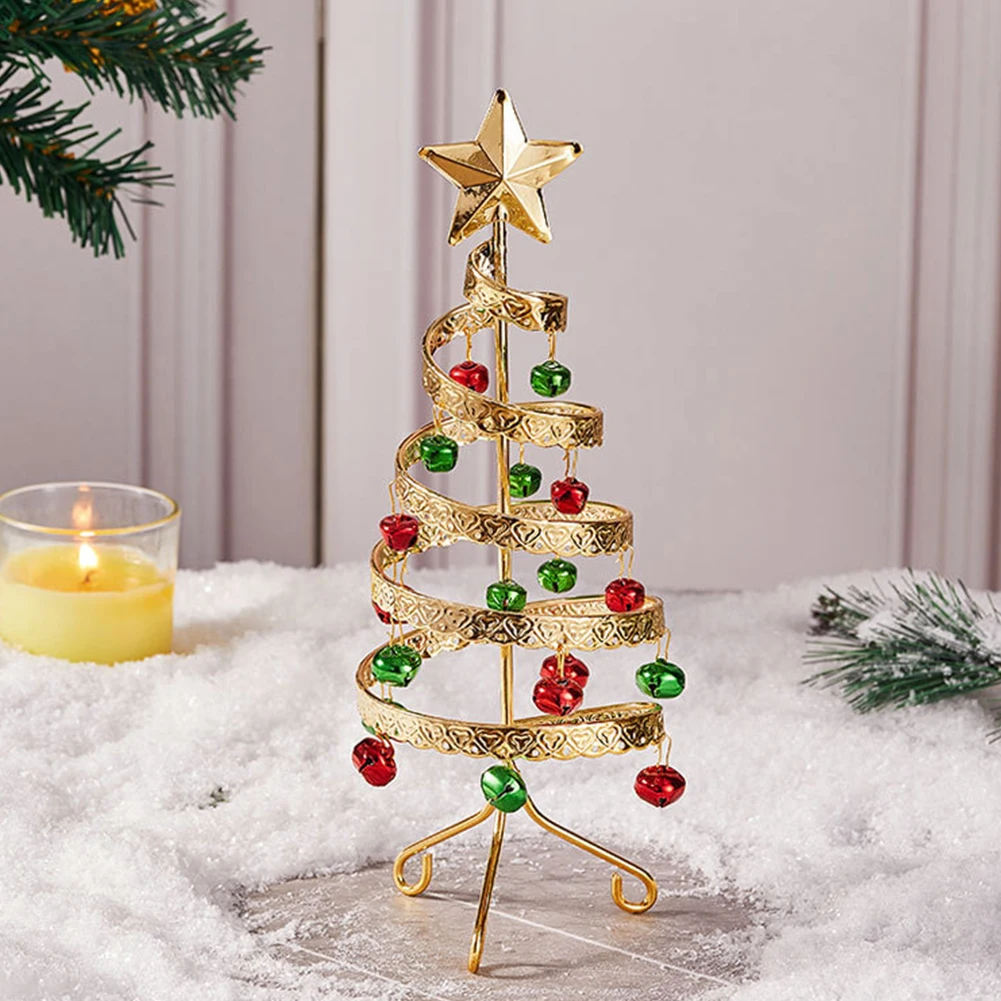 1Pc Mini Christmas Iron Mini Xmas Trees Xmas Decor Tabletop Decor Colorful Metal Holiday Tabletop Artificial Christmas Tree
