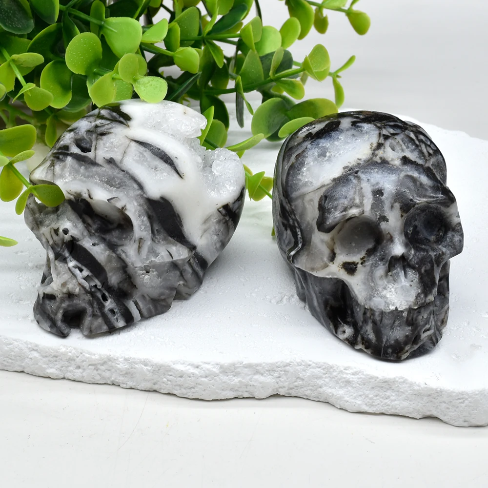 1PC High Quality Black Sphalerite Crystal Skull Natural Crystal Carving,Gemstone Jewelry,Glitter, Healing crystal,Quartz stones 5