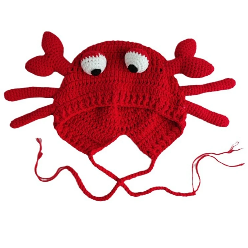 

Вязаная шапка-бини для девочек, реквизит для фотосессии на Хэллоуин, милая шапка с крабовыми когтями, костюм, забавные животные,