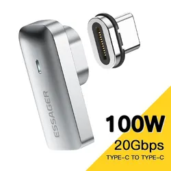 Essager 100W Magnetic USB - C Fast Charging & Data Sync Adapter (Grey Adapter)