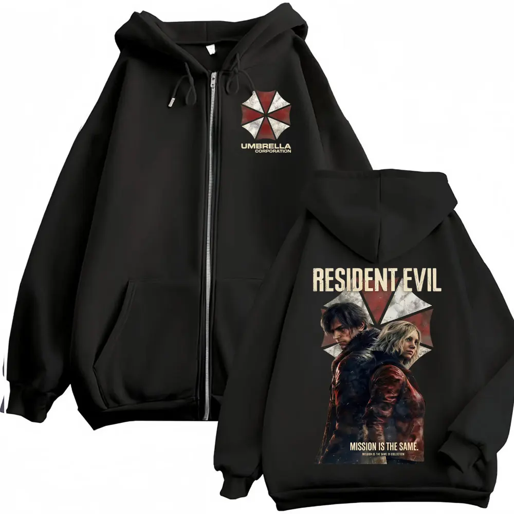 Limited Leon Kennedy Zipper Hoodies Resident Evil Requiemm Anime Jacke Sweatshirts Herren Damen Mode Klassischer Zip-Up Hoodie Mantel