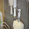 1pc Clear Acrylic Wall-Mounted Bathroom Organizer - No-Drill Storage Rack for Hair Brushes, Combs, Toiletries - Space-Saving 4